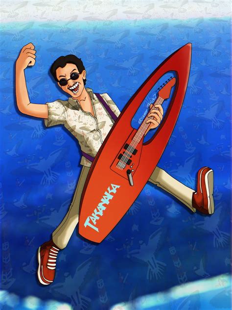 Some great fan-art of Takanaka showing off his surfboard guitar! (All ...