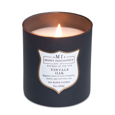 Manly Indulgence Signature Vintage Oak Scented Jar Candle, 15 oz, 60h ...