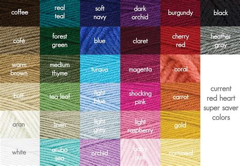 Red Heart Yarn Colors