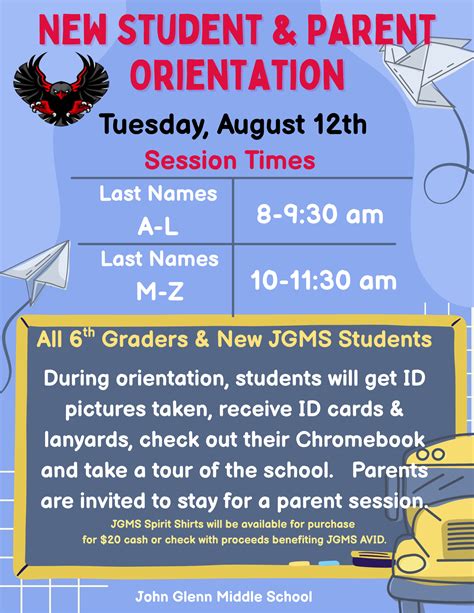 New Student Orientation - John Glenn Middle School