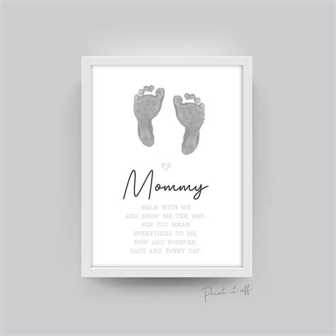 Mommy Footprint Poem / Foot Feet Art Craft Mom Mother's Day Birthday / Kids Baby Toddler ...