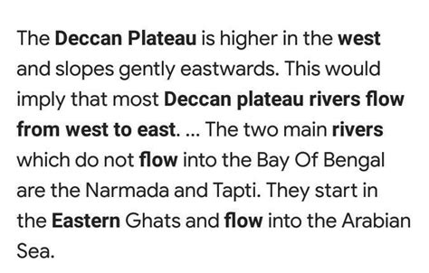 Why the rivers of the deccan plateau flow from west to east? - Brainly.in