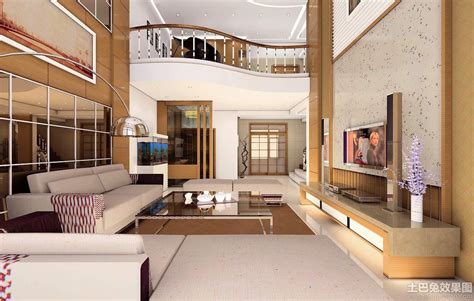 跃层复式客厅效果图-上海装潢网