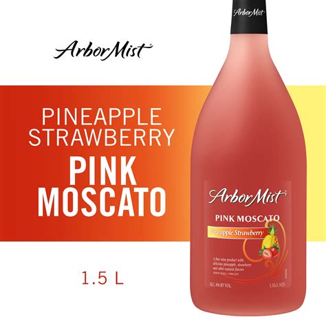 Arbor Mist Pineapple Strawberry Pink Moscato, Fruit Wine, 1.5 L Bottle ...