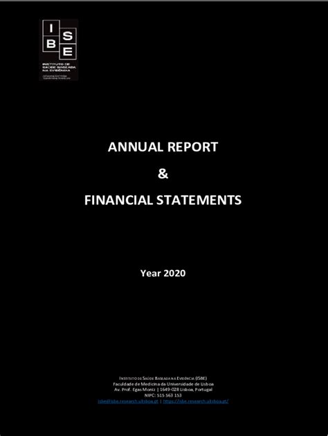 Fillable Online Annual Report & Financial Statements 2020ISBE - ULisboa ...