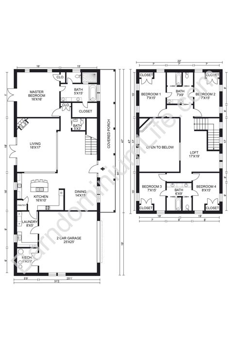 4 5 Bedroom Barndominium Floor Plans - aflooringi