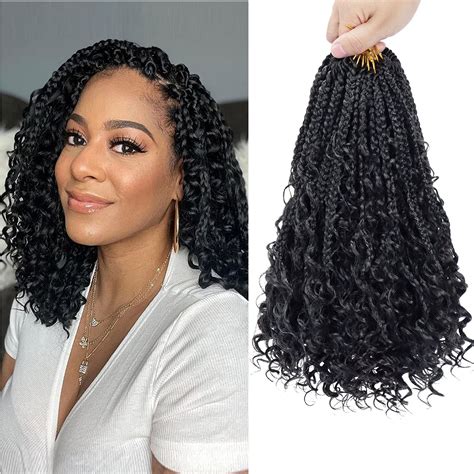 Buy Goddess Box Braids Crochet Hair 12 Inch 8 Packs Pre-looped Bohemian ...