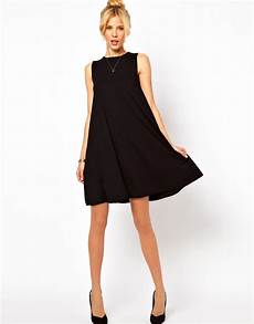 swing dresses lyst asos sleeveless swing dress in black swing dresses lyst asos sleeveless swing dress in black