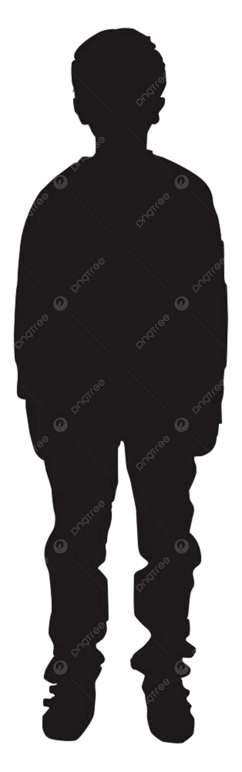 Standing Little Boy Silhouette Transparent Background, Silhouette Of Standing Boy, Silhouettes ...