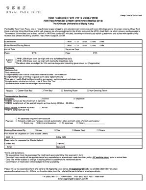 Fillable Online recsys acm Reservation form - RecSys - ACM - recsys acm ...
