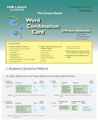 Buy The Corpus-Based Word Combination Card: A Writer's Reference ...