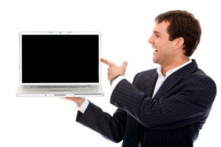 Business Man Pointing at Computer 的图像结果