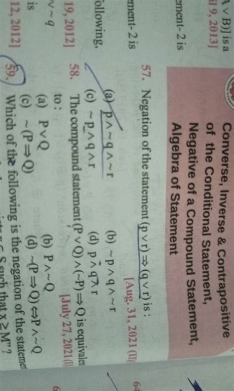 Converse, Inverse & Contrapositive of the Conditional Statement, Negativ..