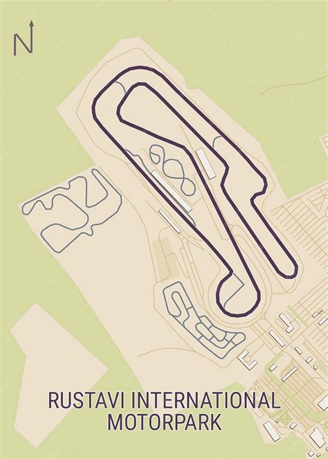 Rustavi international motorpark georgia race track map poster art ...