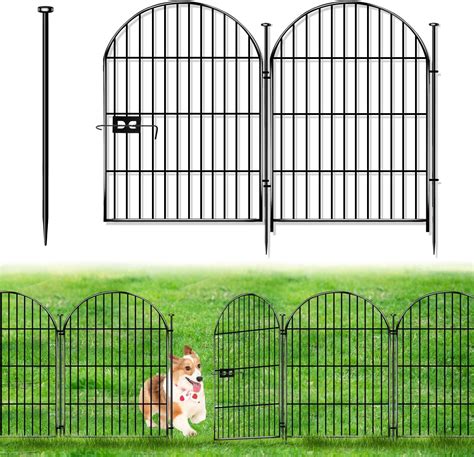 Amazon.com : 10 Panels No Dig Decorative Outdoor Garden Fence with Gate ...