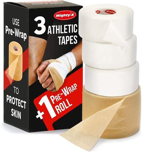 Amazon.com: Premium White Athletic Tape for Injuries - 3 Pack with Pre ...