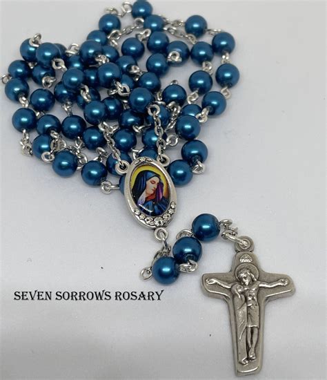 Seven Sorrows Rosary in Peacock Blue, Servite Rosary of the Sorrowful ...
