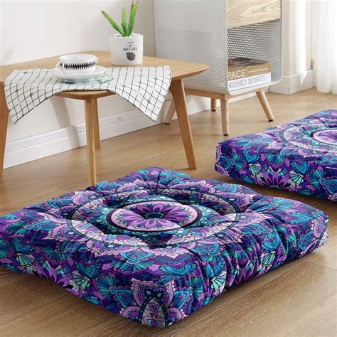 Amazon.com: Mandala Meditation Cushion, Boho Meditation Mat, Meditation ...
