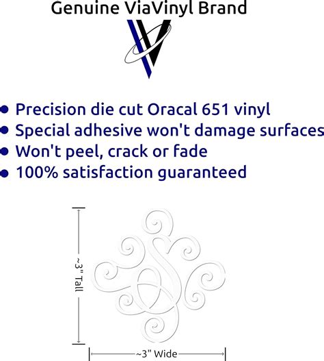 Buy ViaVinyl Monogram die cut decal/sticker. CLICK FOR COLOR/LETTER ...