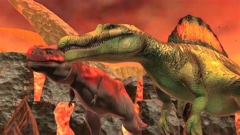恐龙战争：棘背龙霸王龙迎战恐龙王，究竟谁才是王者_腾讯视频