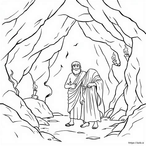 David Und Saul In Der Höhle Ausmalbild