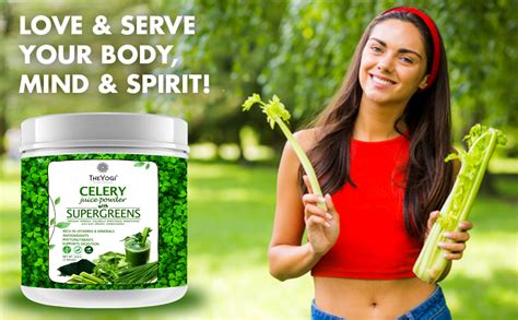 The Yogi Celery Juice Powder with Supergreens and Daily Superfoods -250 ...