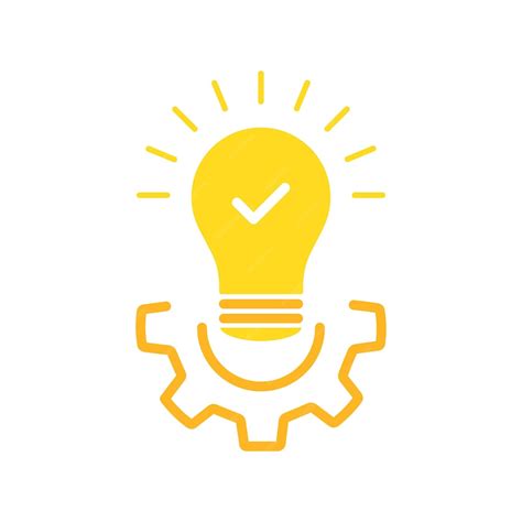 Premium Vector | Effective solution icon yellow gear and bulb concept ...
