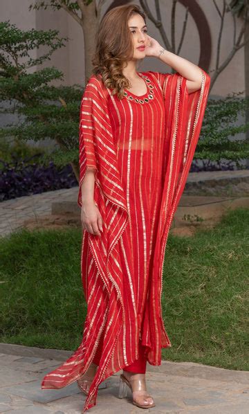 ROYAL RED HANDWORK KAFTAN – House Of Jamoti