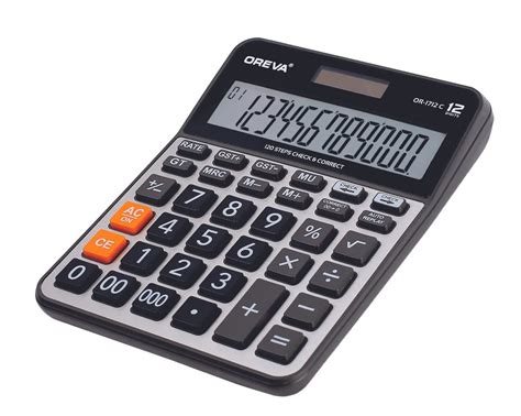 Oreva OR-1712-C Solar & Battery Desktop Calculator with Large Display ...