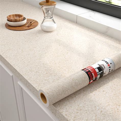 Amazon.com: Decotalk Beige Granite Countertop Contact Paper Peel and ...