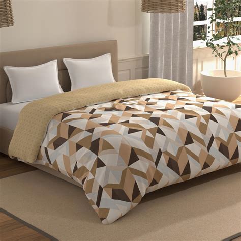 Buy PORTICO Morning Glory Cotton Geometric Printed Double Comforter ...