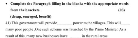 Complete the Paragraph filling in the blanks with the appropriate words ...