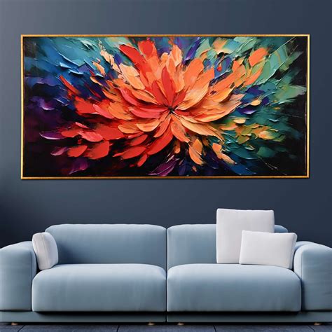 Spark in Bloom Hand Painted Wall Painting with Floating Frame – Vibecrafts