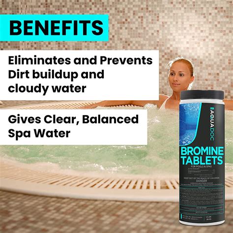 AquaDoc Hot Tub & Spa Bromine Tablets - Non-Chlorine Sanitizer for ...