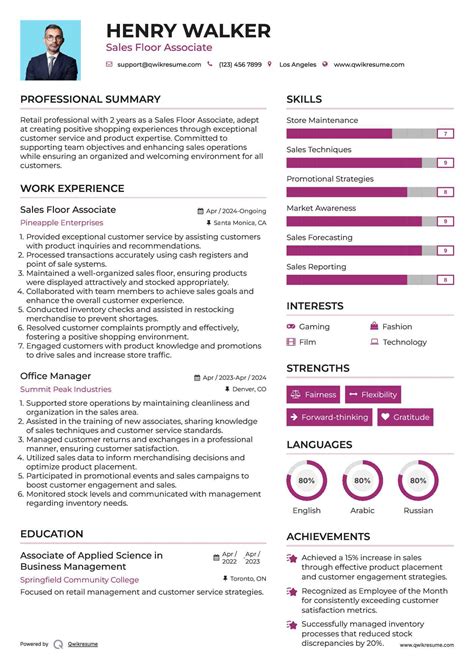 10+ Sales Floor Associate Resume Samples & Templates for 2025