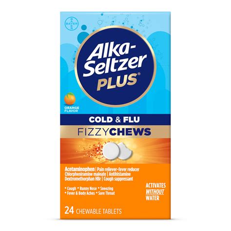 Amazon.com: Alka-seltzer Plus Cold & Flu FizzyChews, No Water Needed, On The Go Cold and Flu ...