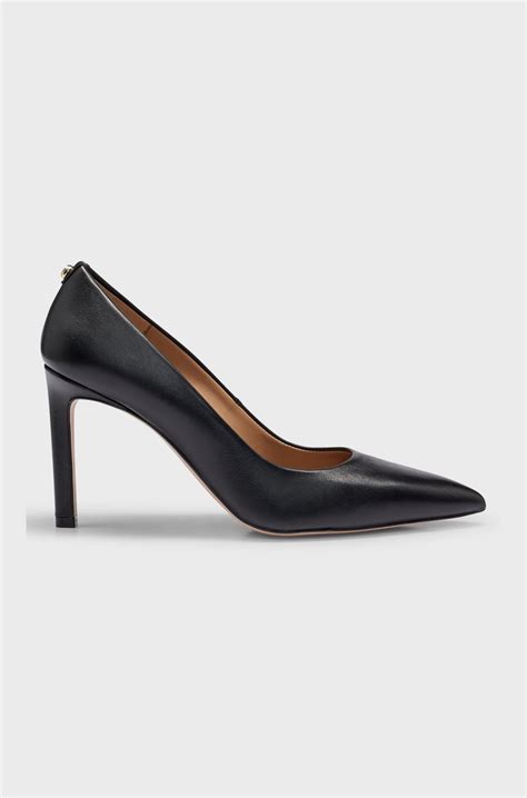 BOSS - High-heeled pumps in leather with pointed toe - Black