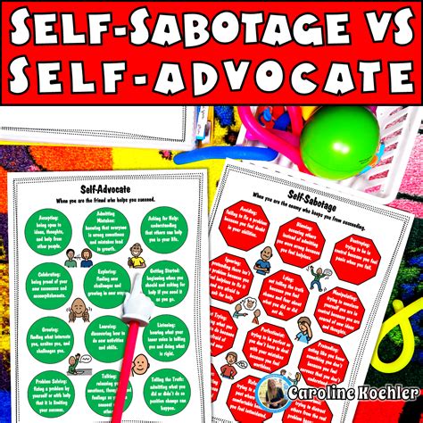 Self Sabotage vs Self Advocacy Worksheet - Caroline Koehler at Celavora ...