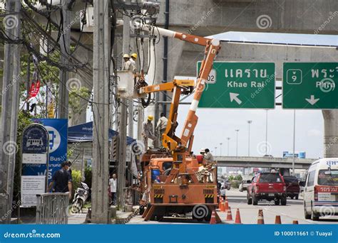 Electrician Worker of Metropolitan Electricity Authority Working Repair ...