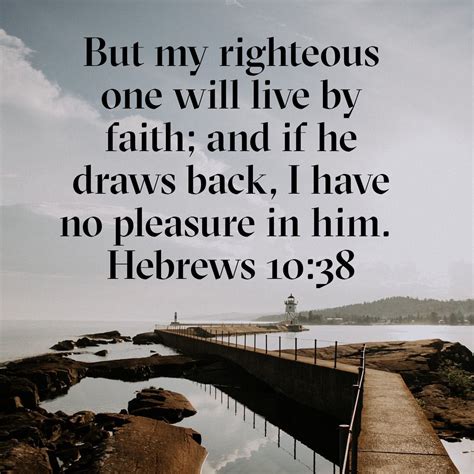 Hebrews 10:38 Scripture on Blue Sky Background