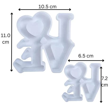 Love with Heart Shape Plunger Cutter 2 Pcs Fondant Tool