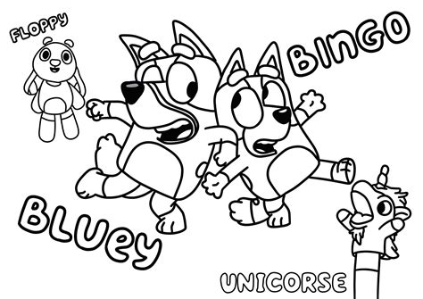 Bluey Colouring Pages Bingo