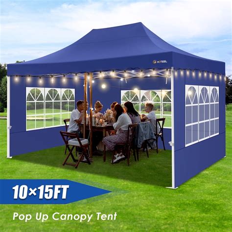 Hoteel 10x15 Heavy Duty Canopy Tent with 4 Sidewalls,Pop up Canopy for ...