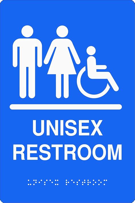 Unisex Restroom Braille Signage with Tactile Graphics : Amazon.in ...