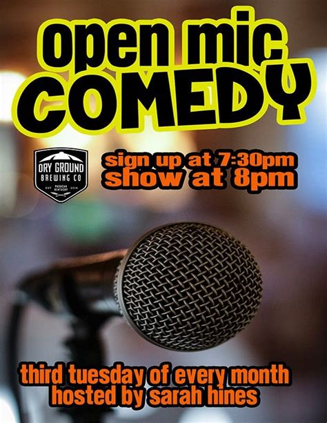 Comedy Open Mic at Dry Ground, 3121 Broadway St, Paducah, KY, United ...