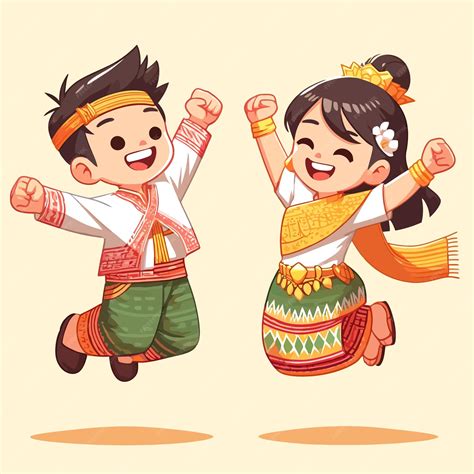 Premium Vector | Illustration of a Lao new year celebration in flat ...