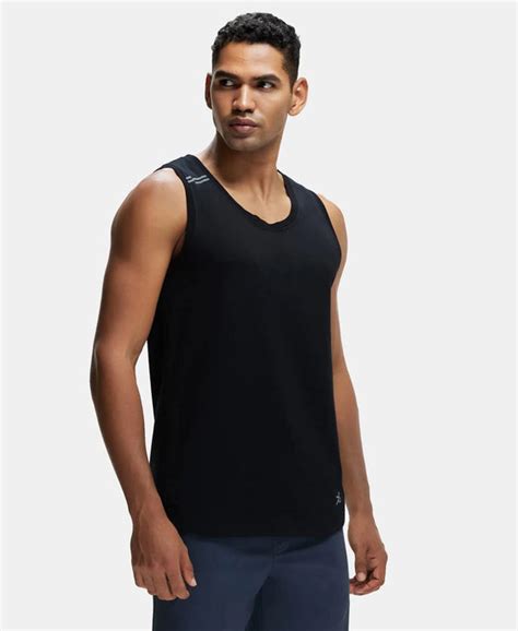 Buy Super Combed Cotton Blend Solid Performance Tank Top with ...