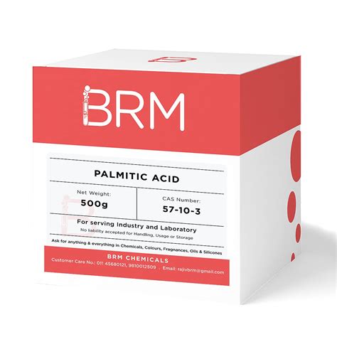 BRM Chemicals Palmitic Acid - 500 G For Soap Making, Shampoo, Cosmetics ...