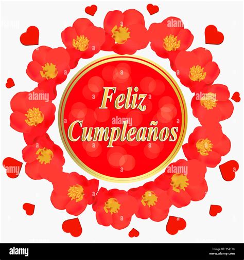 Happy Birthday bright background. Illustration with flowers for ...