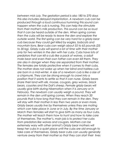 Grizzly bear report for lesley mouradian | DOC